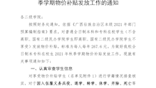 关于做好Best365官网全日制本、专科在校生2021年秋季学期物价补贴发放工作的通知