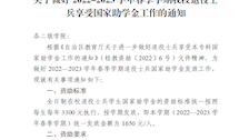 关于做好2022-2023学年春季学期Best365官网退役士兵享受国家助学金工作的通知